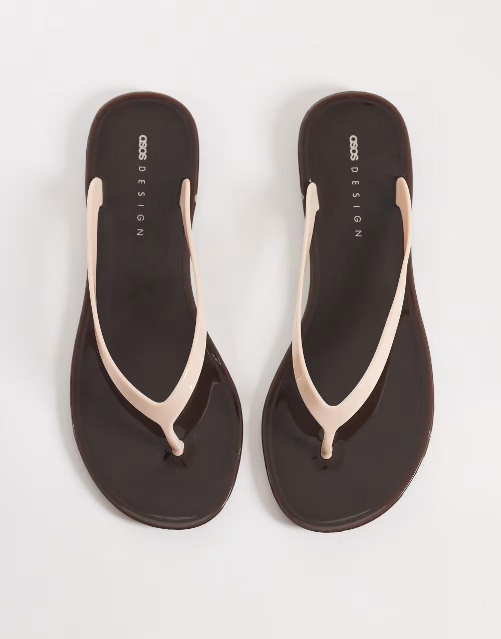 brązowe klapki japonki