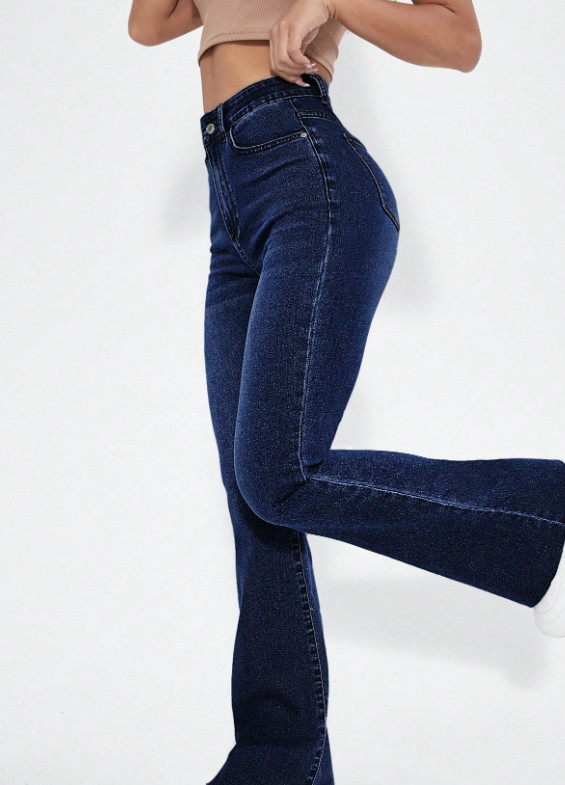 NIEBIESKIE SPODNIE JEANS DZWONY