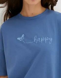 T-SHIRT DAMSKI BAWEŁNIANY OKRĄGŁY DEKOLT