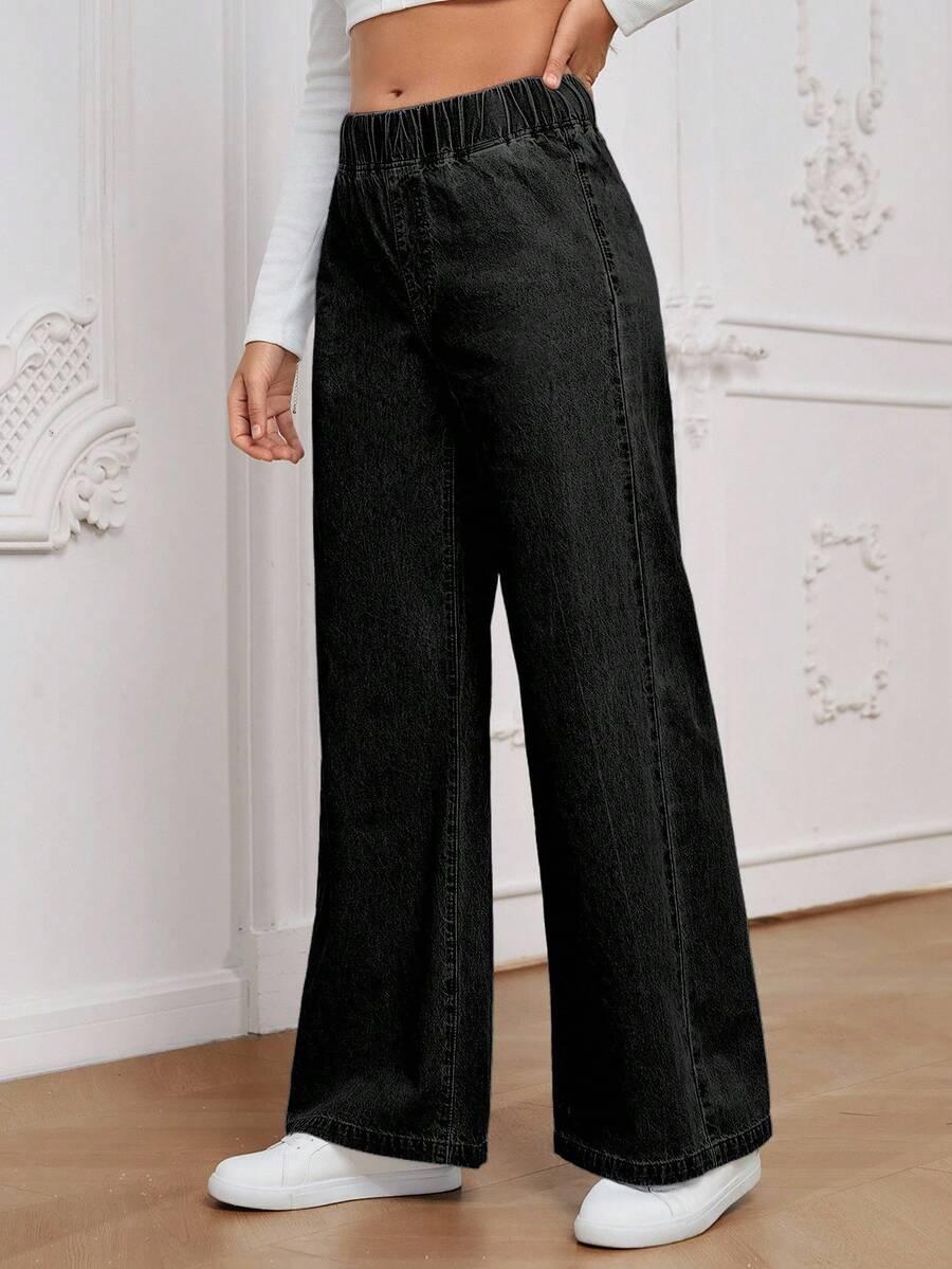CZARNE SPODNIE JEANS