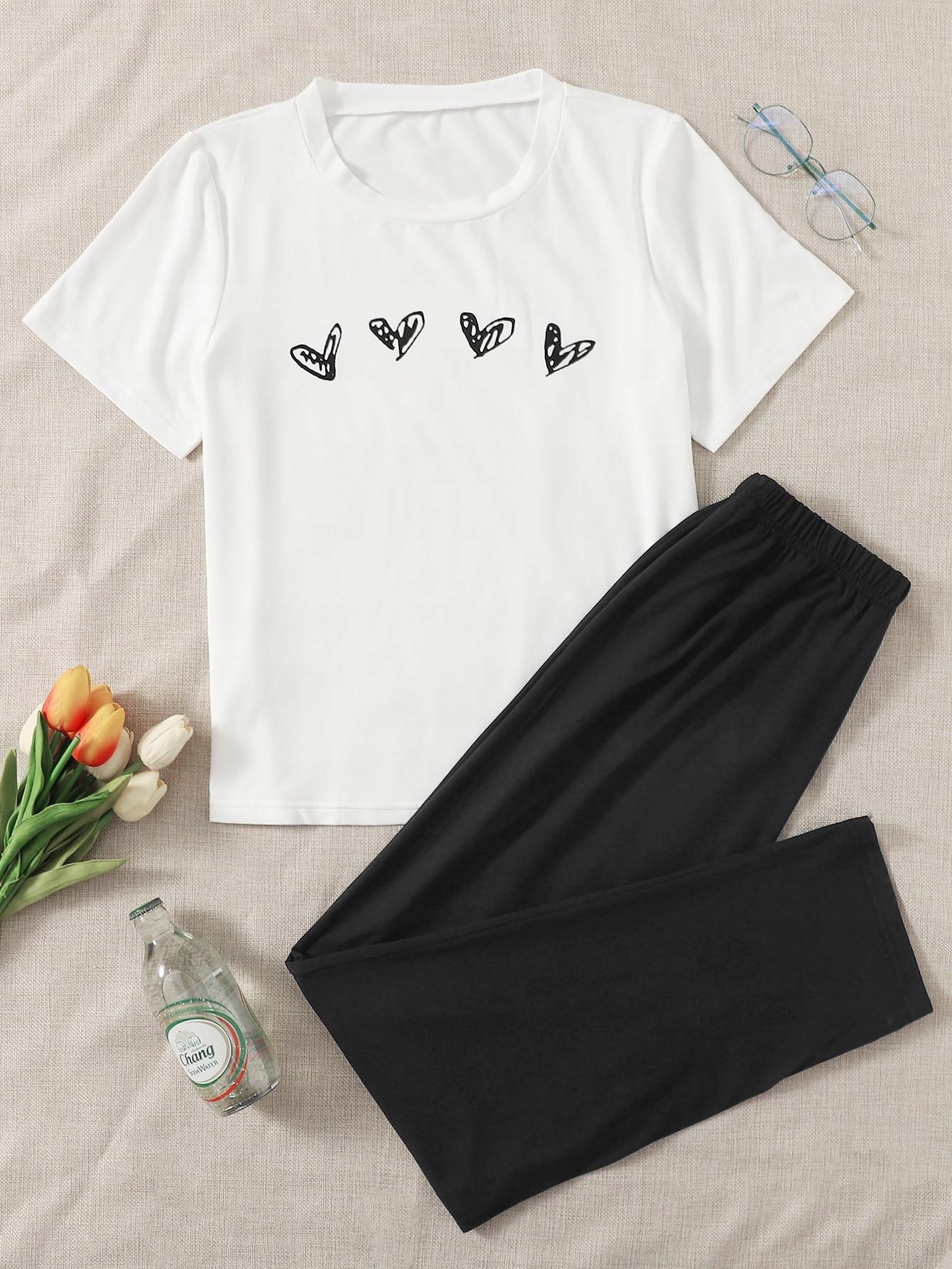 komplet piżam T-shirt spodnie 