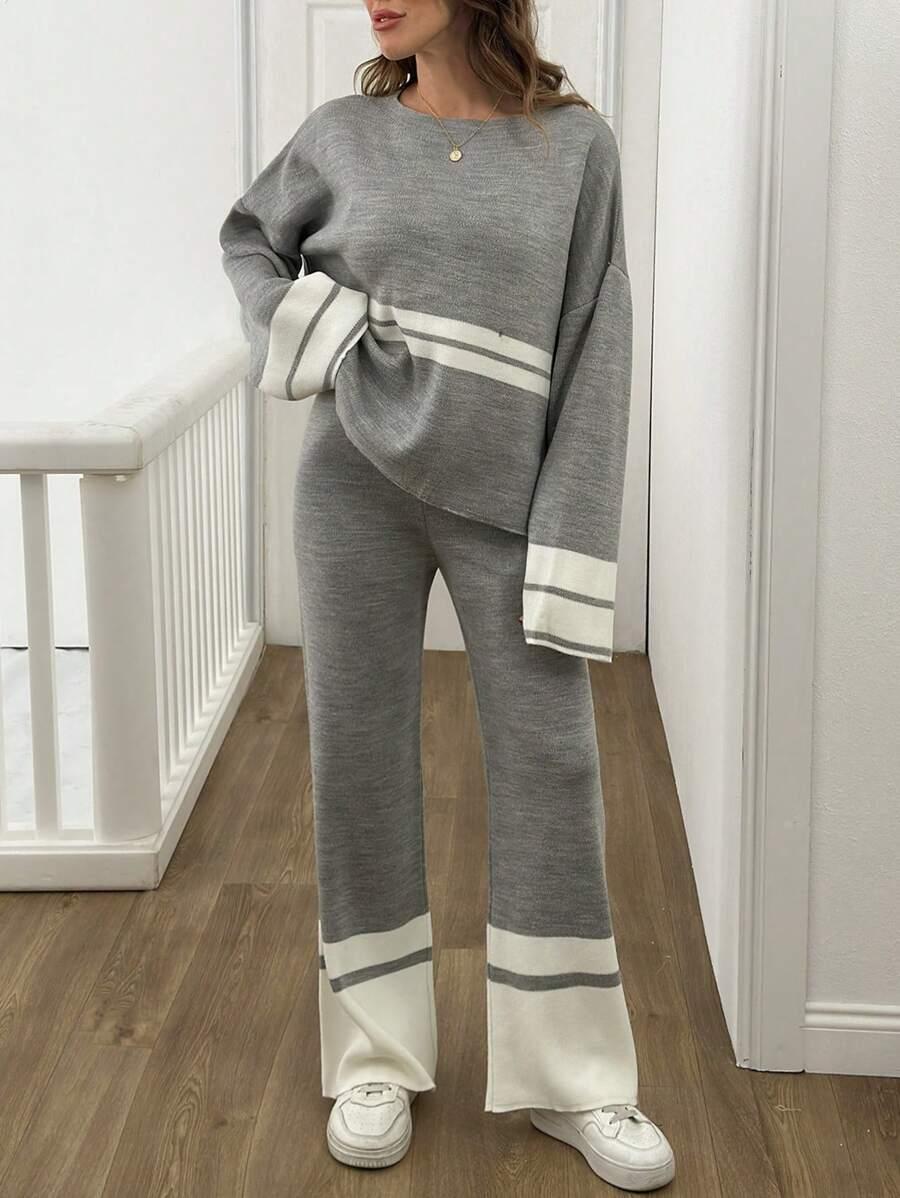 komplet sweter spodnie