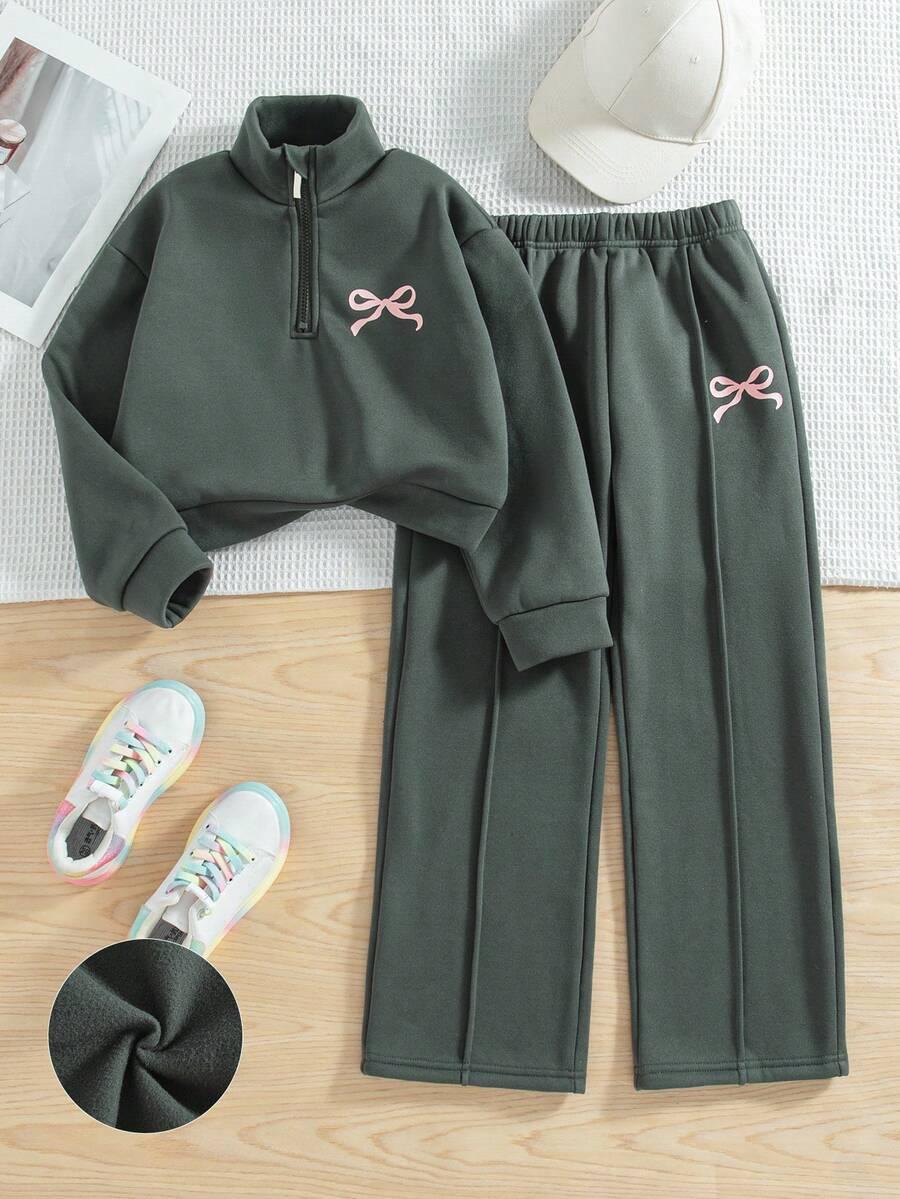 ZIELONY KOMPLET DRESOWY BLUZA SPODNIE
