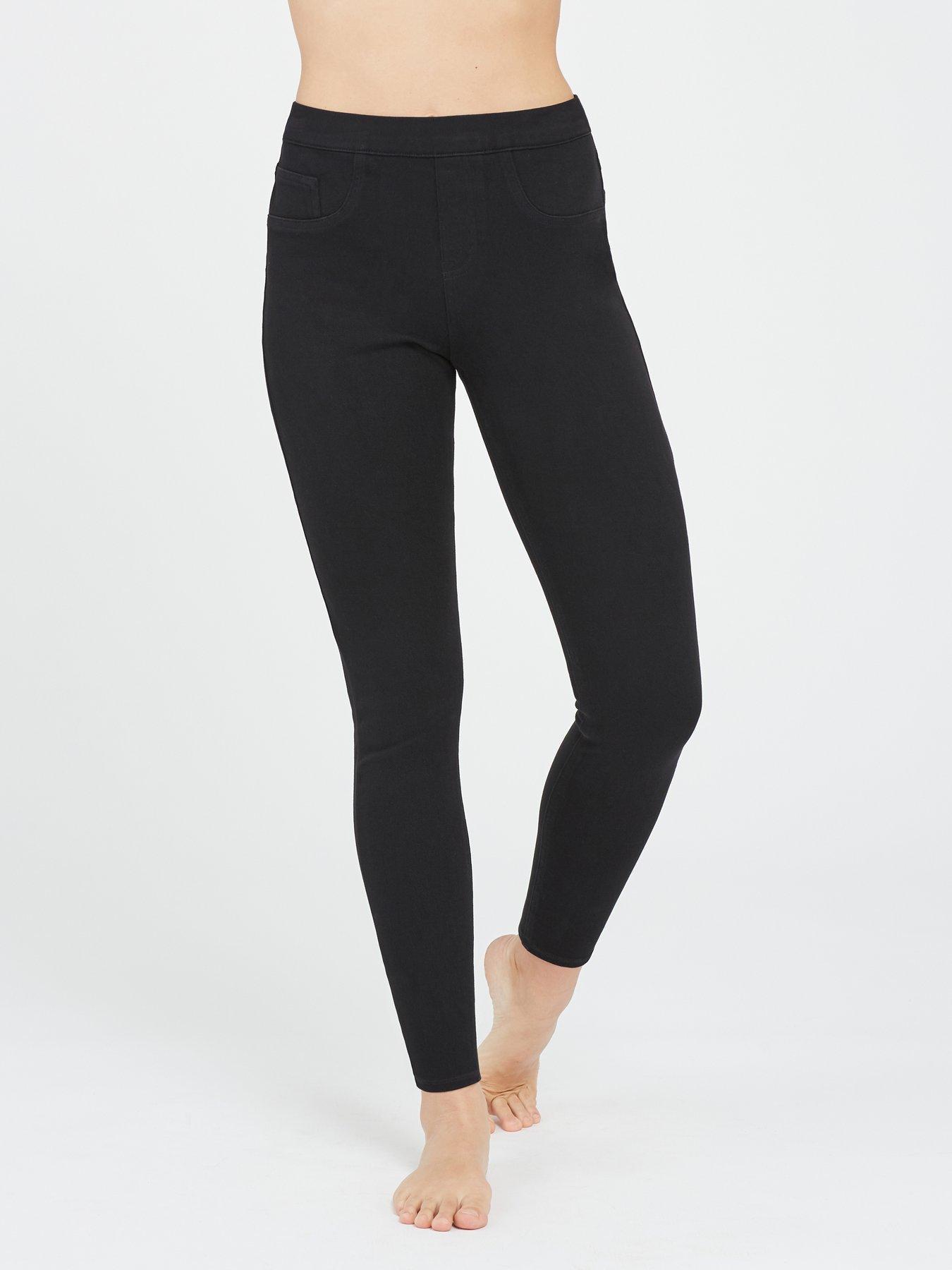 SPANX GRANATOWE SPODNIE IMITACJA JEANSU RURKI