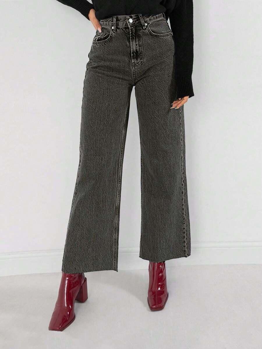 SZARE SPODNIE JEANS