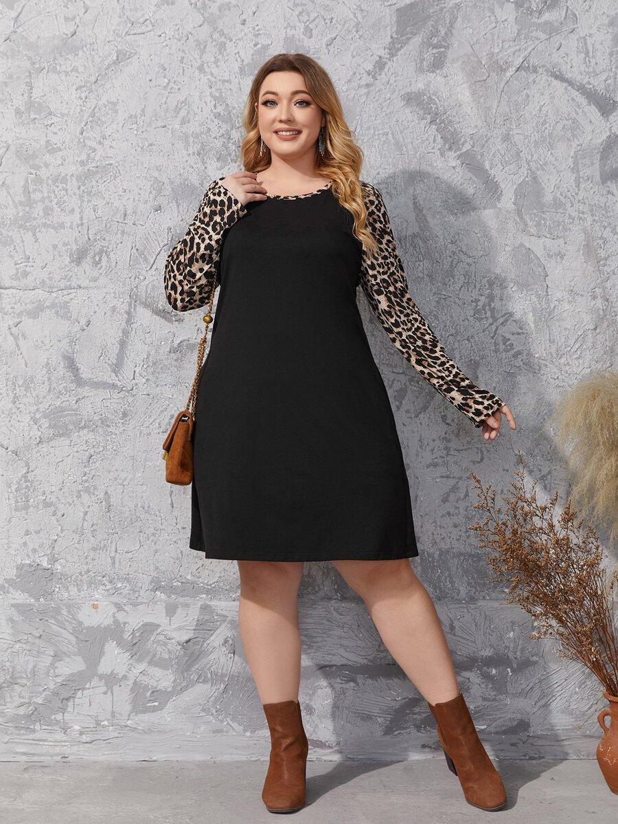 CZARNA SUKIENKA ANIMAL PRINT 