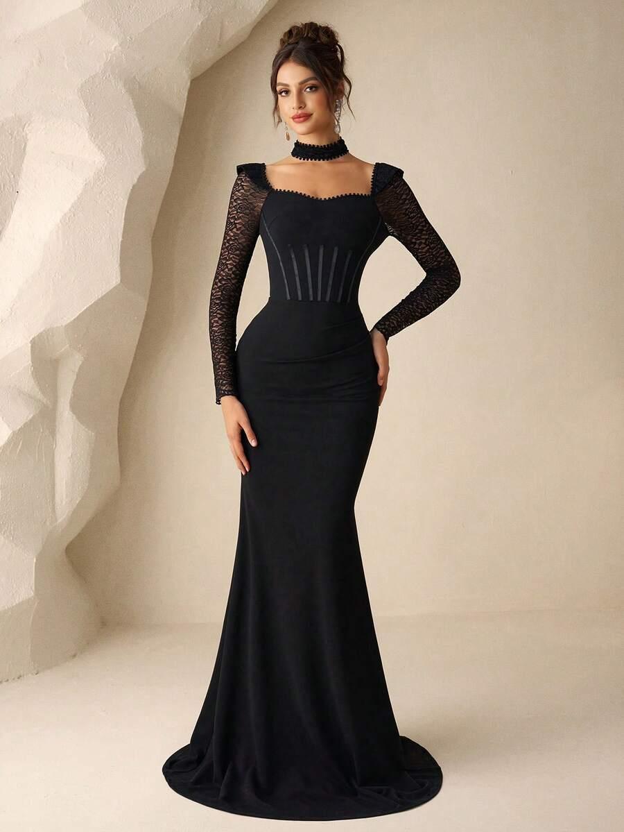 CZARNA MAXI SUKIENKA