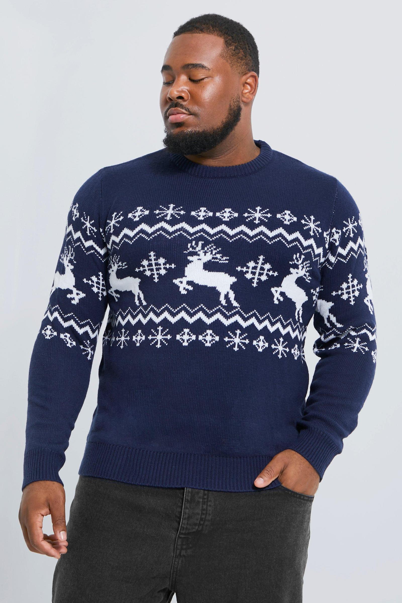 GRANATOWY SWETER ŚWIĄTECZNY