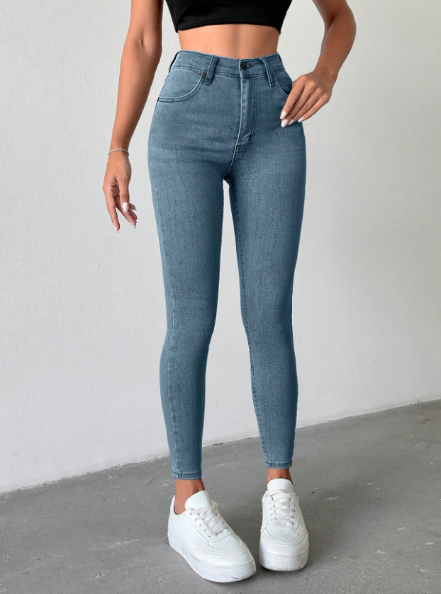 NIEBIESKIE SPODNIE JEANS RURKI