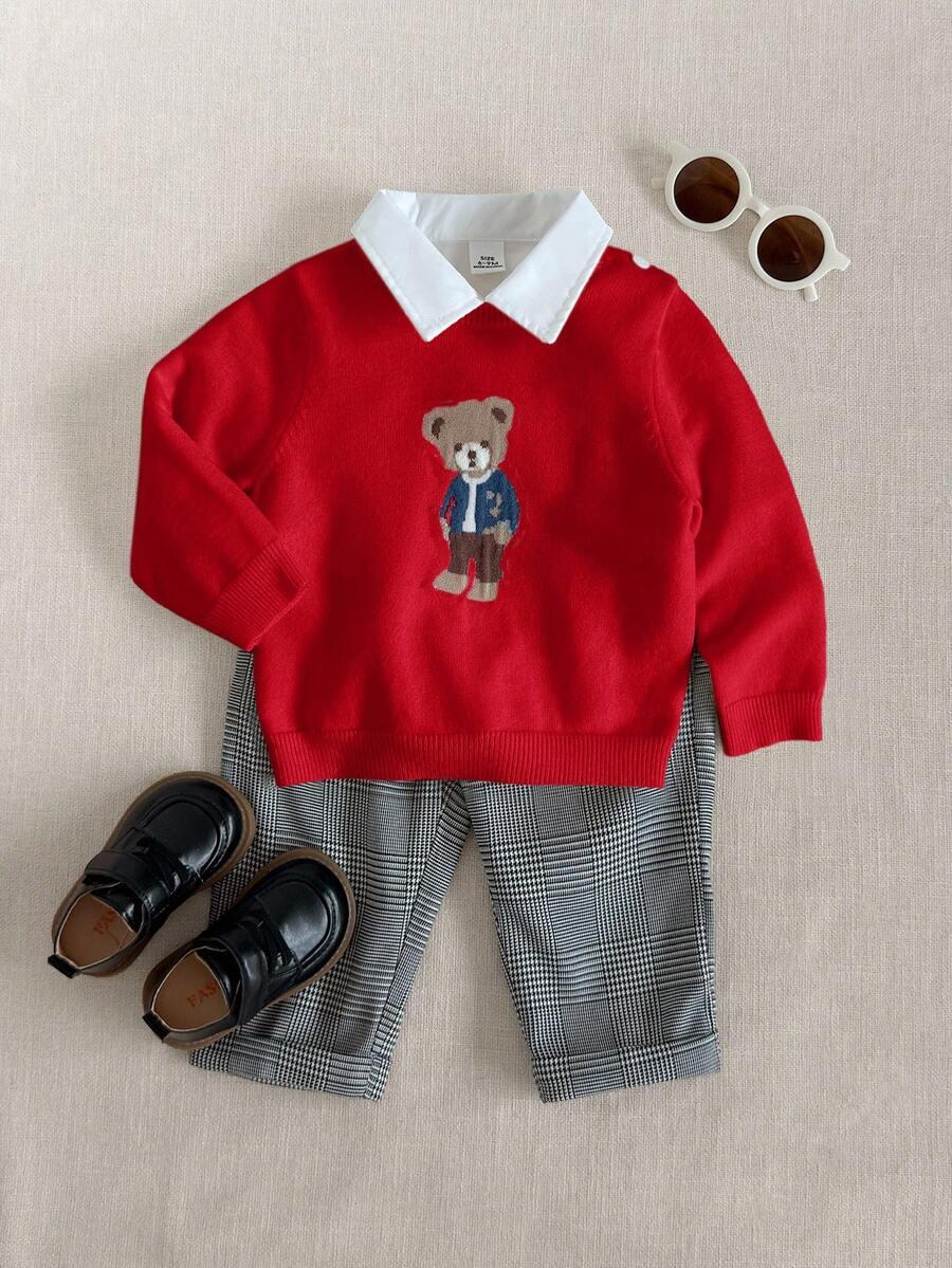 CZERWONY SWETER DZIANINA 