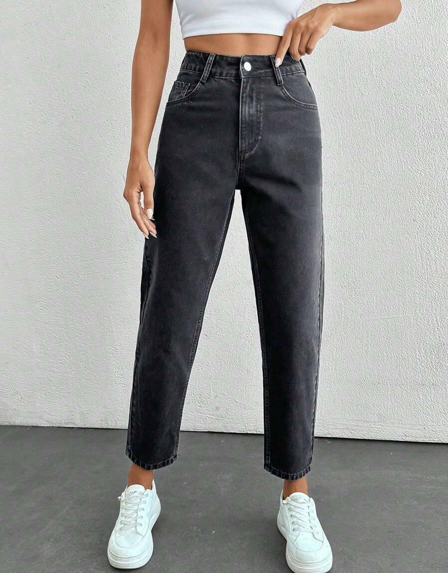 CZARNE SPODNIE JEANS