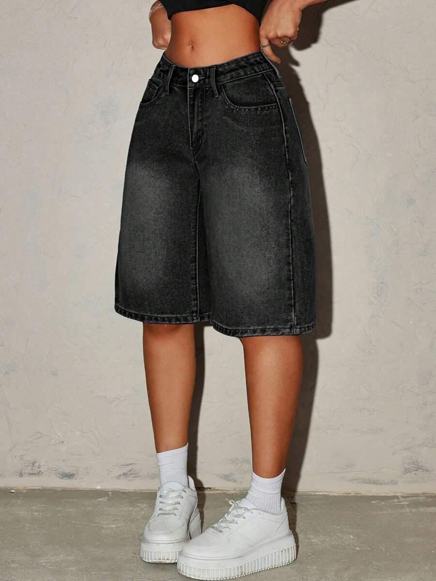 CZARNE BERMUDY JEANS