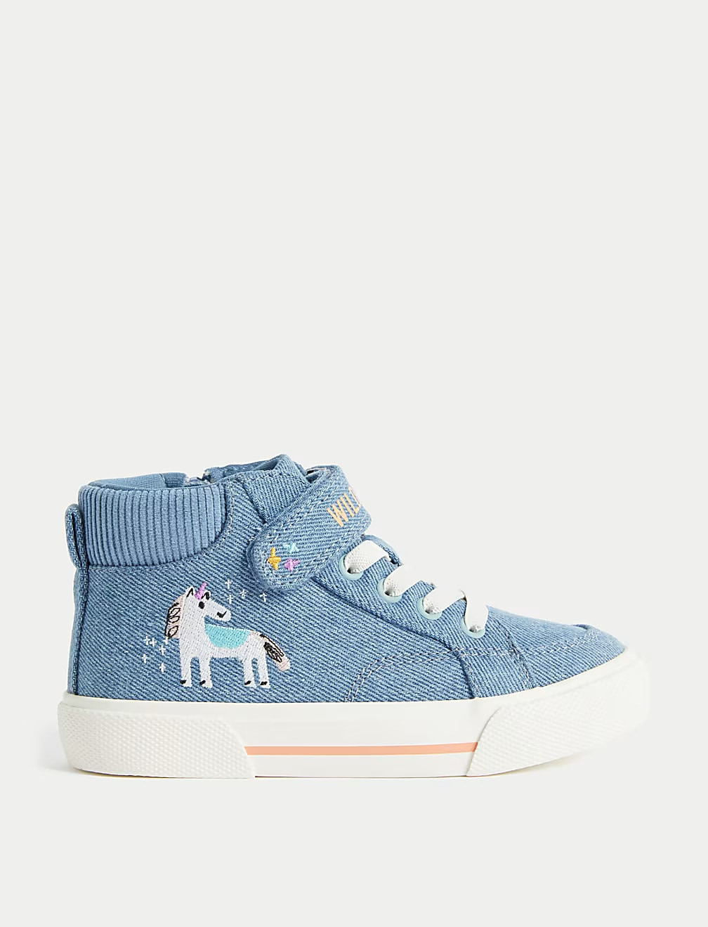 niebieskie trampki jeans haft