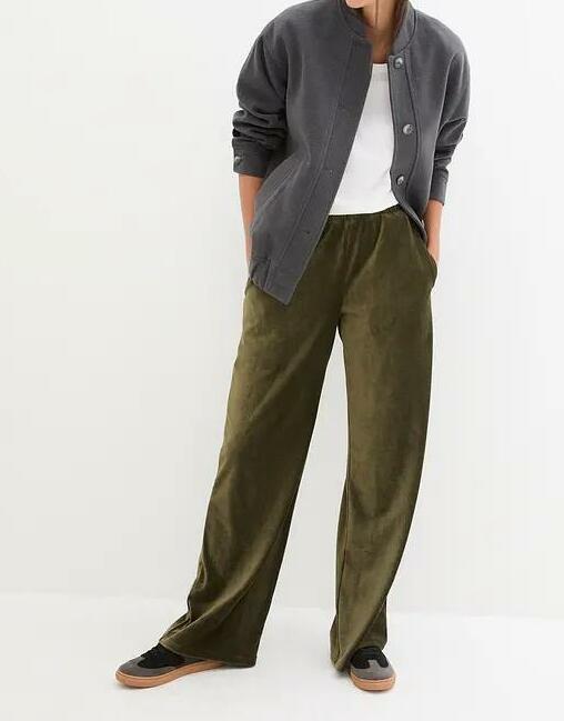SZEROKIE SPODNIE Z AKSAMITU
