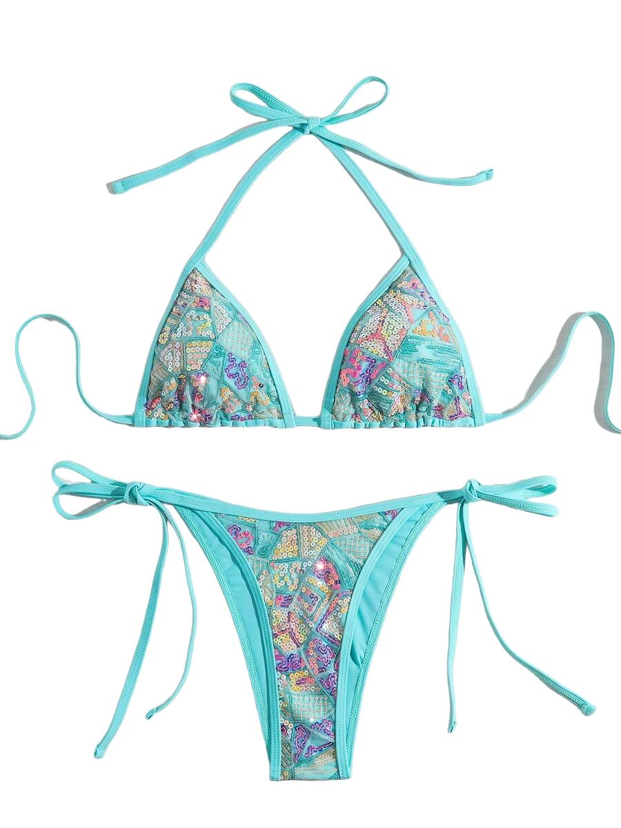 BIKINI DAMSKIE DWUCZĘŚCIOWE CEKINY