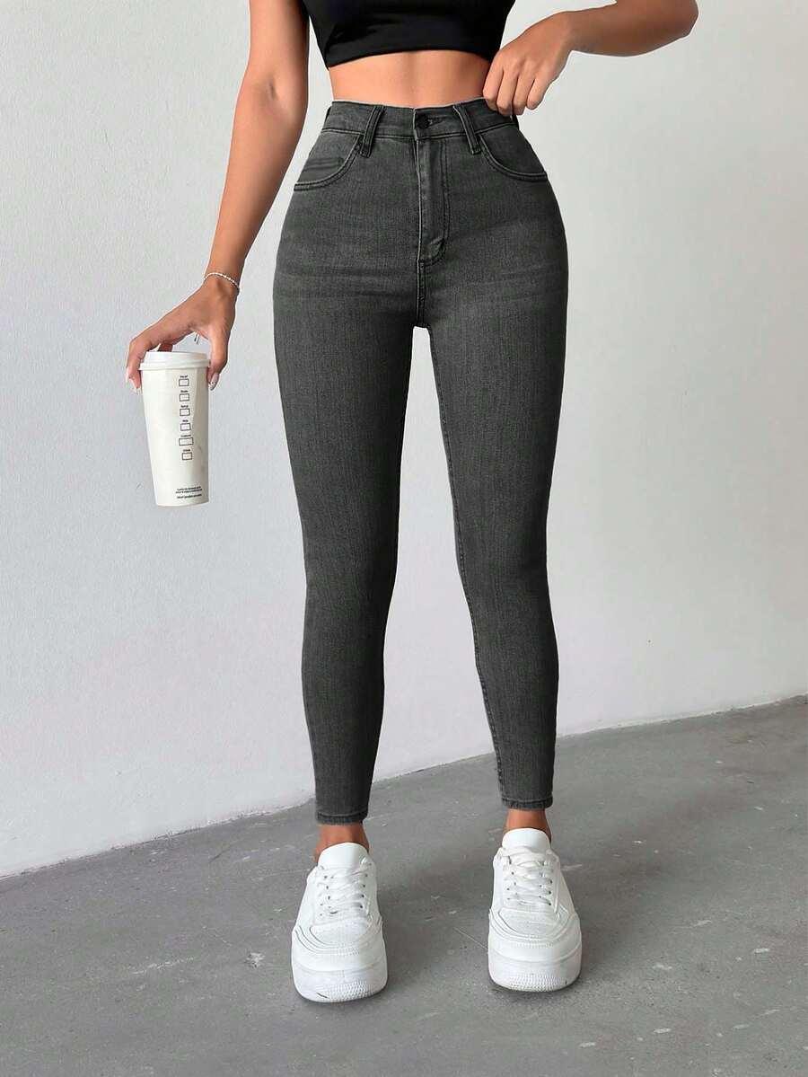 SZARE SPODNIE JEANS RURKI