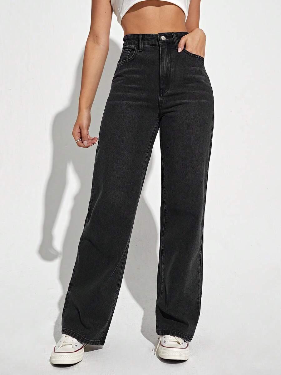 CZARNE SPODNIE JEANS