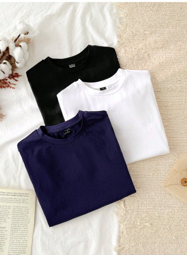 gładki t-shirt basic 2-pack