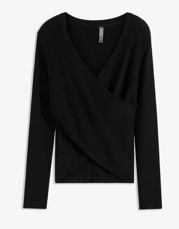 SWETER Z DEKOLTEM W SEREK 