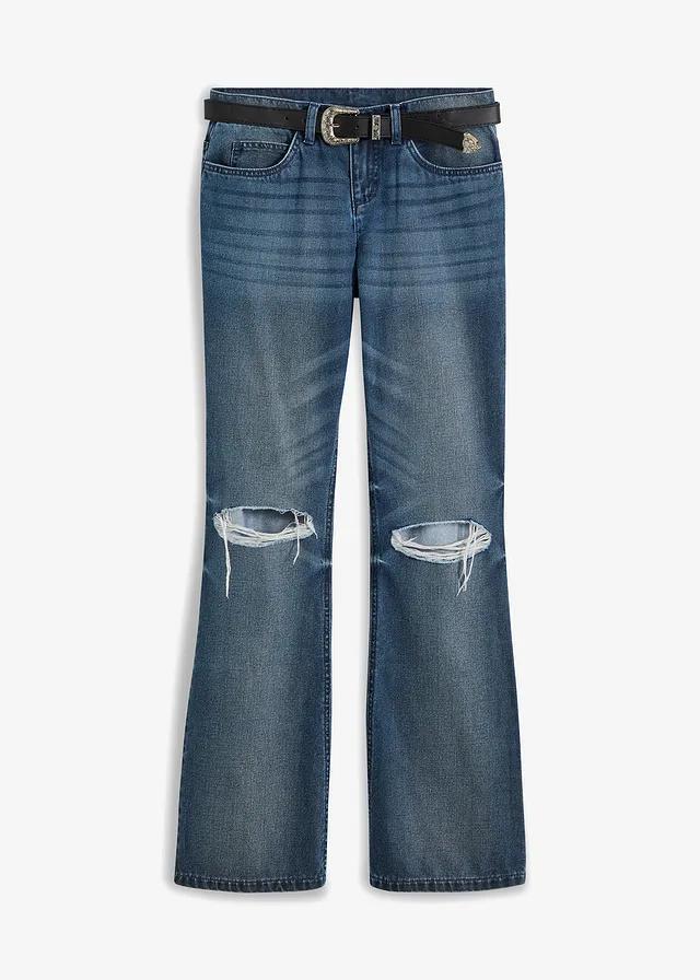 DŻINSY BOOTCUT Z PASKIEM 