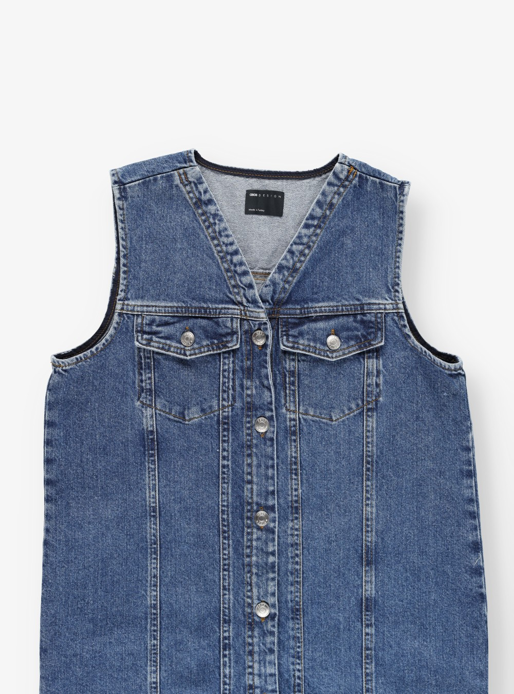 mini sukienka bez rękawów jeans v-neck guziki