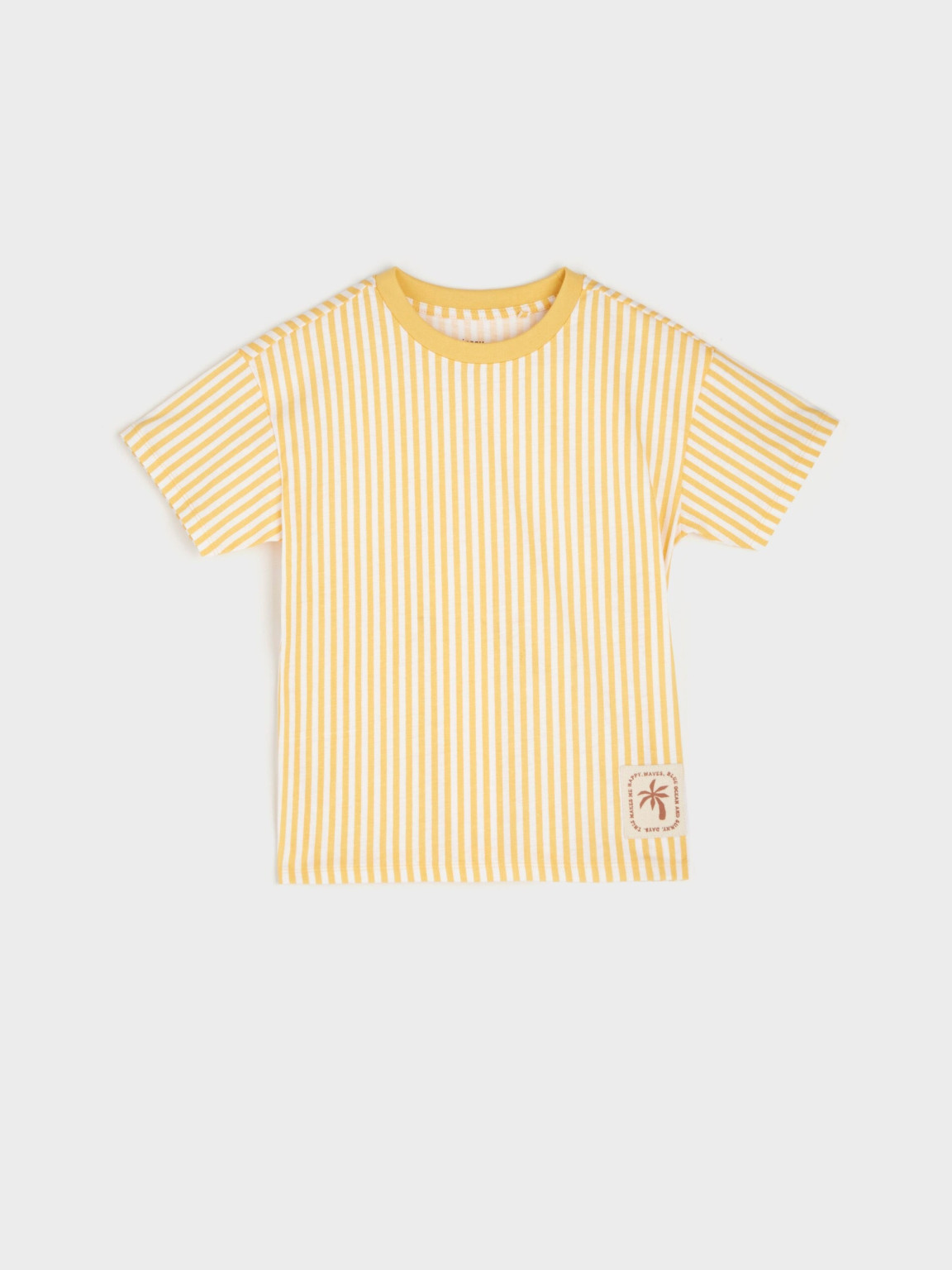 ŻÓŁTY T-SHIRT WZÓR PASKI