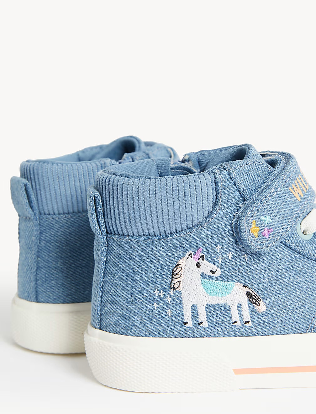 niebieskie trampki jeans haft