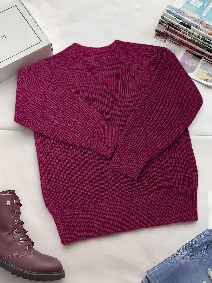 RÓŻOWY SWETER OKRĄGŁY DEKOLT