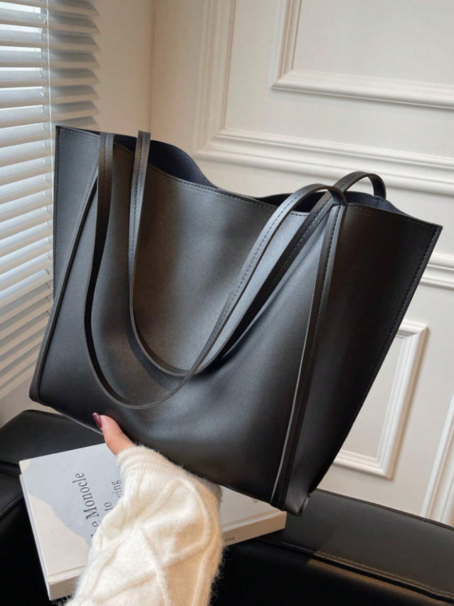 CZARNA TOREBKA SHOPPER 27X30X25