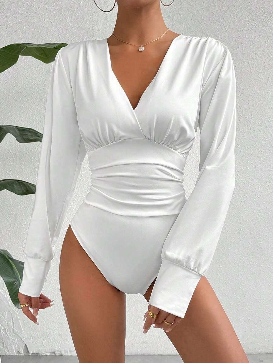 białe body długi rękaw 