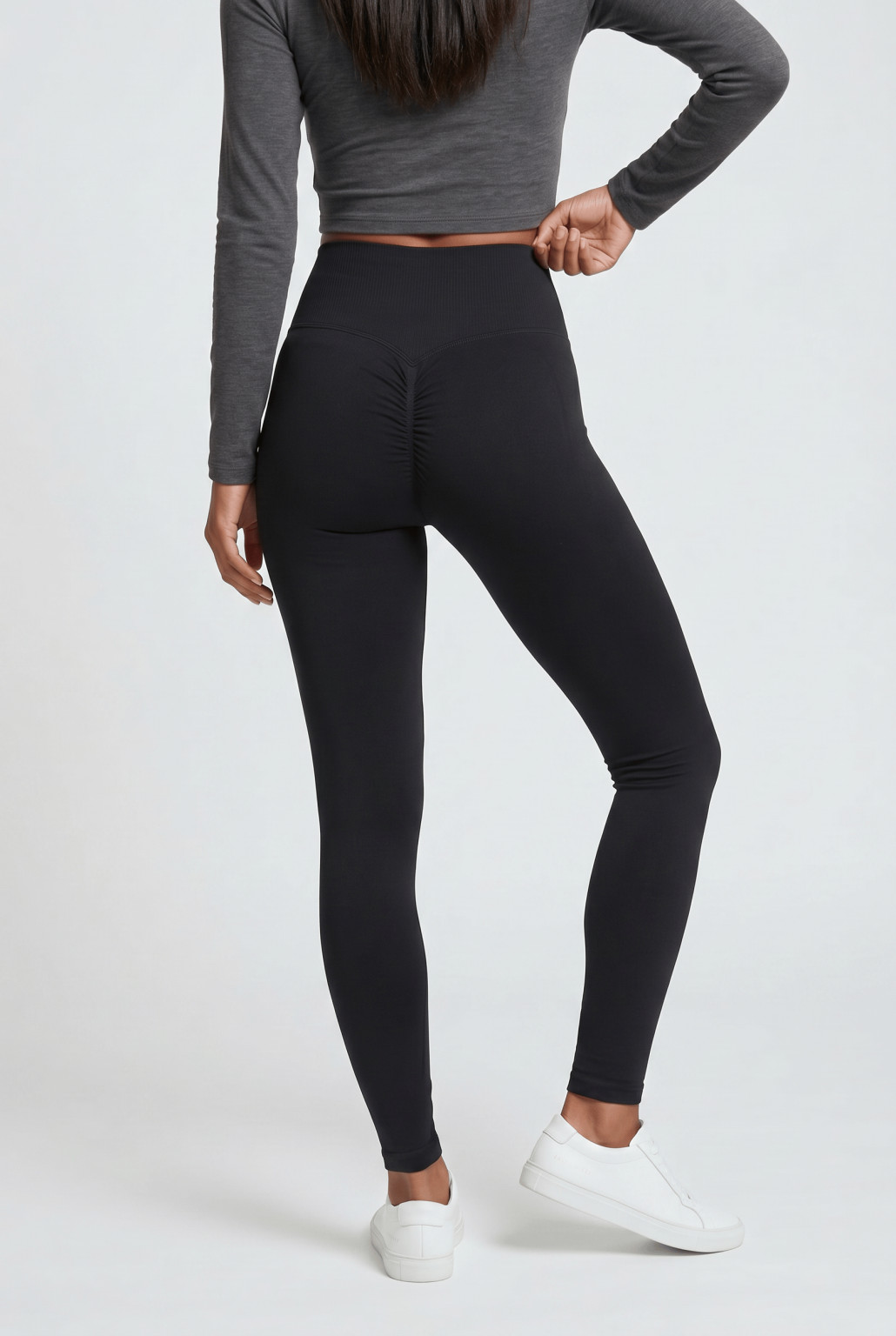CZARNE LEGGINSY SPORTOWE WYSOKI STAN