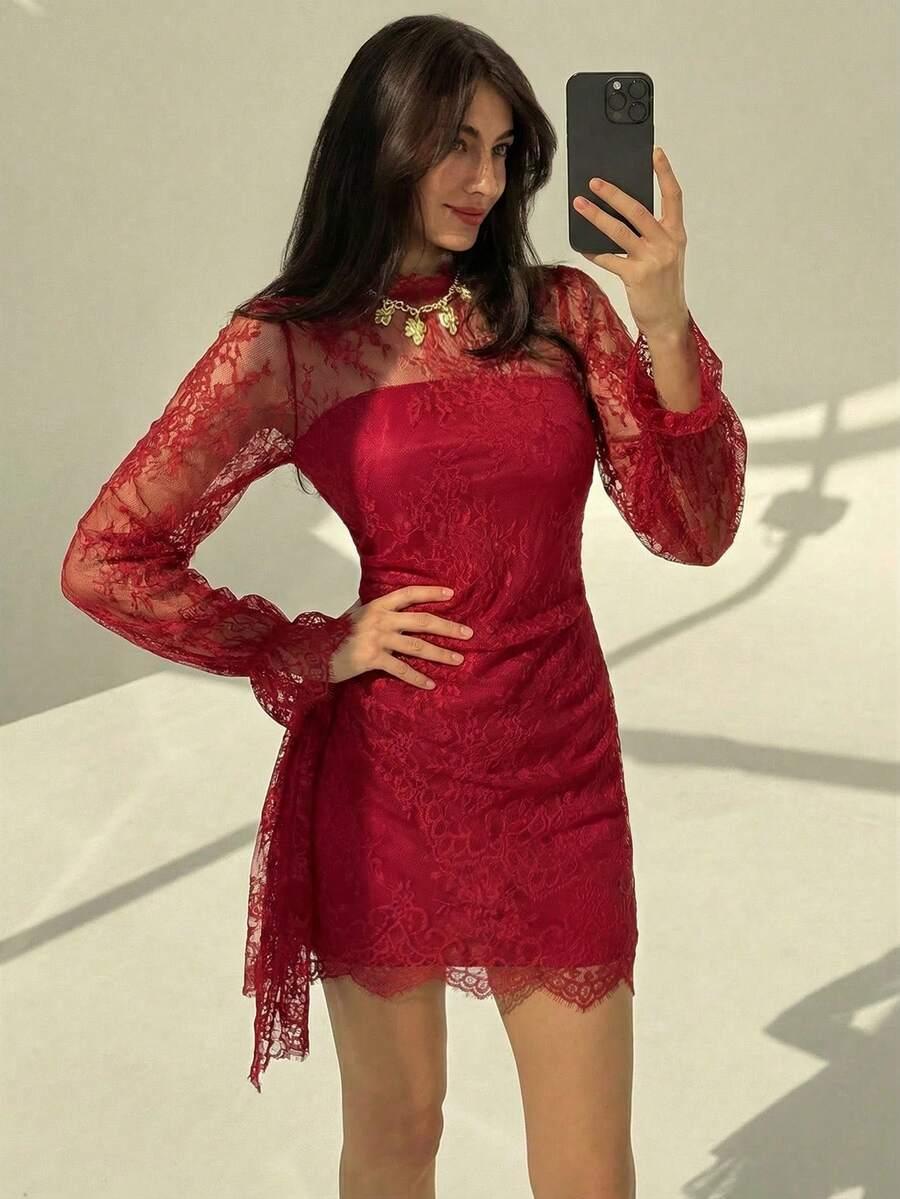 czerwona mini sukienka