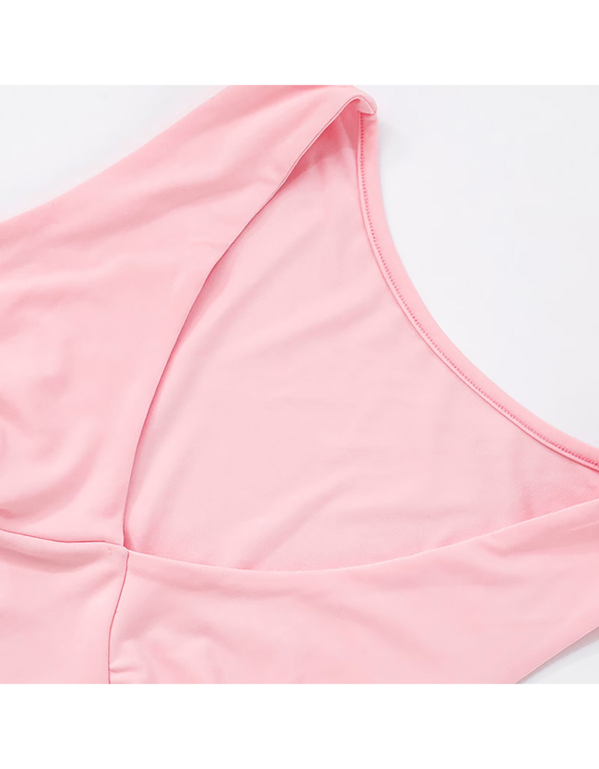 różowy top v-neck marszczenia