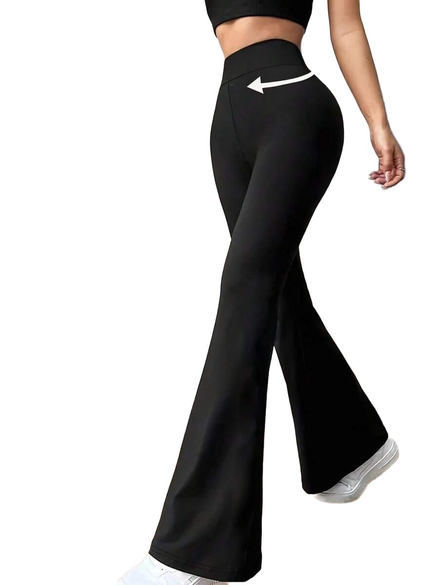 czarne legginsy dzwony