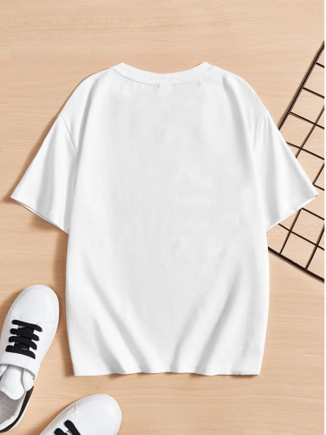 biały t-shirt print
