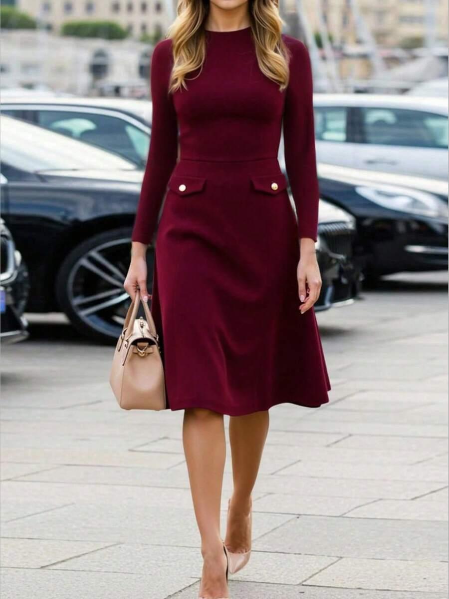 CZERWONA MIDI SUKIENKA