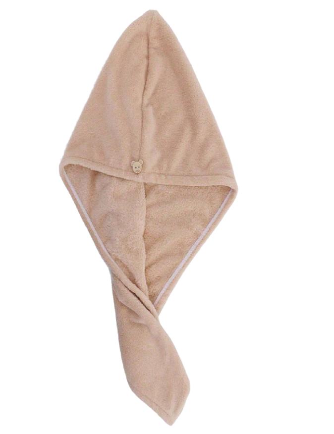 beżowy ręcznik turban na głowę