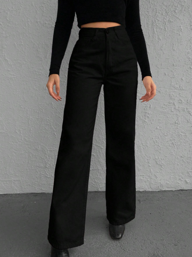 CZARNE SPODNIE JEANS