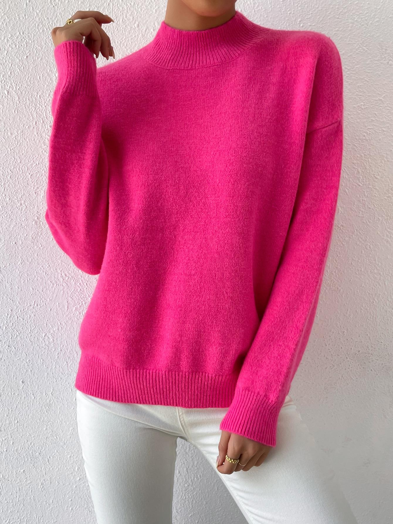 różowy sweter długi rękaw