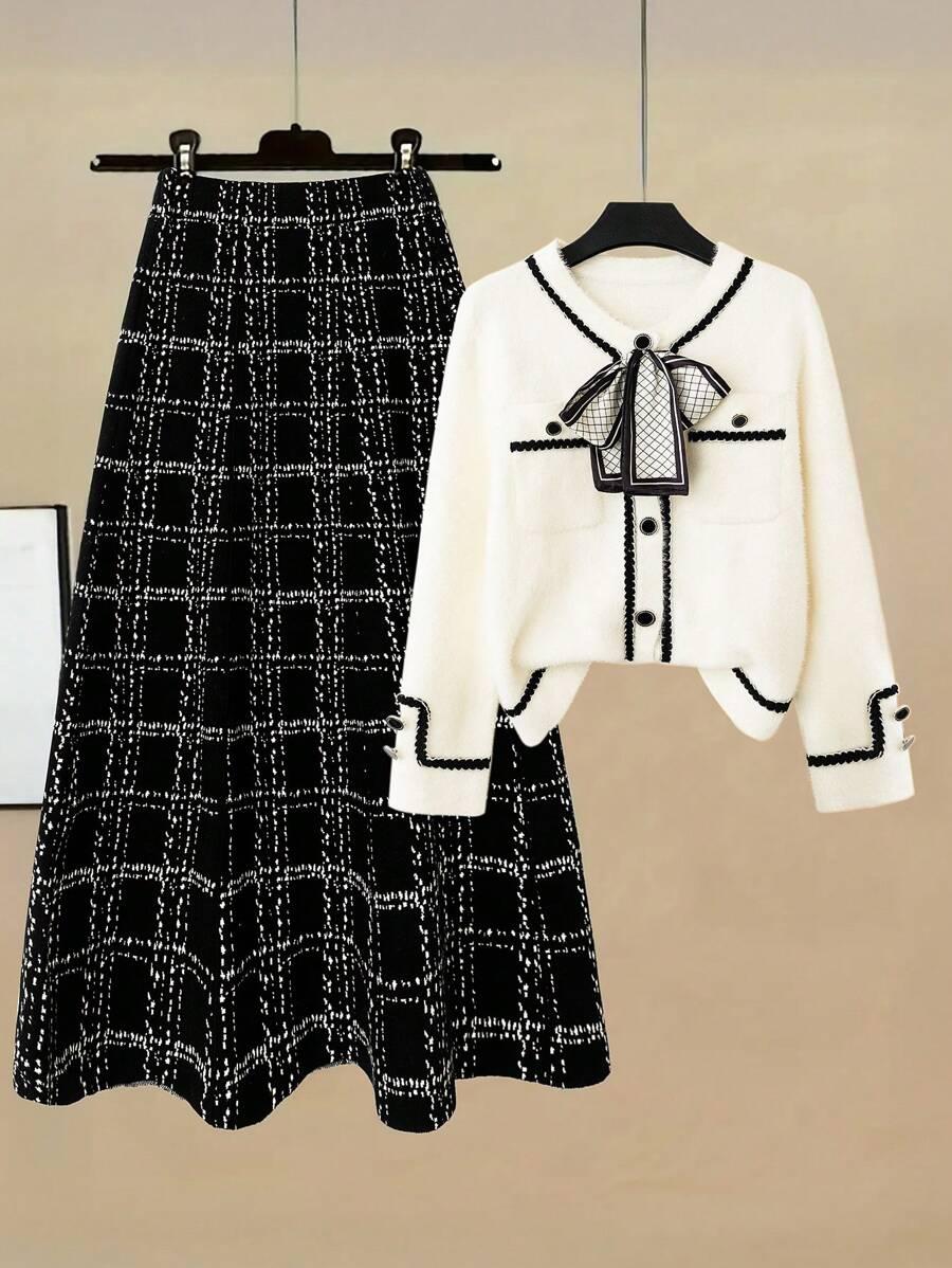 SWETER SPÓDNICA KOMPLET