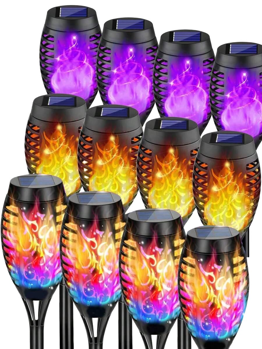 czarna lampa solarna 4-pack