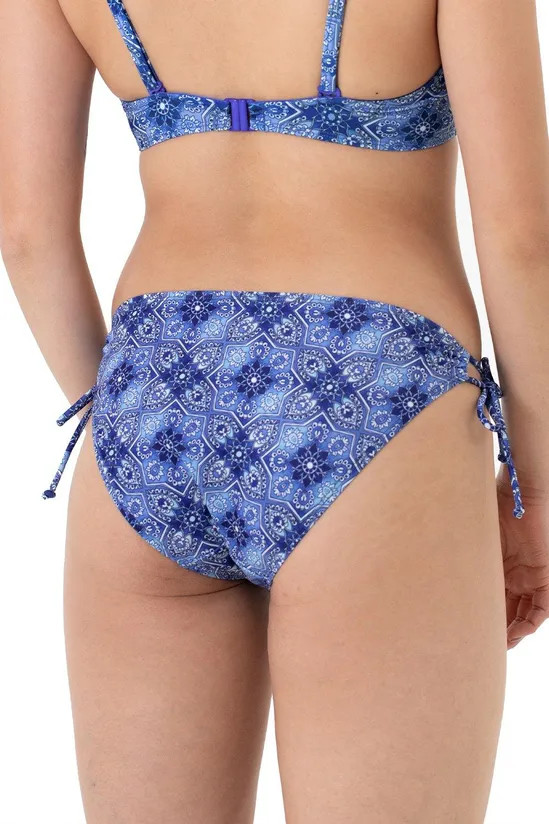 niebieski dół od bikini print wiązanie 