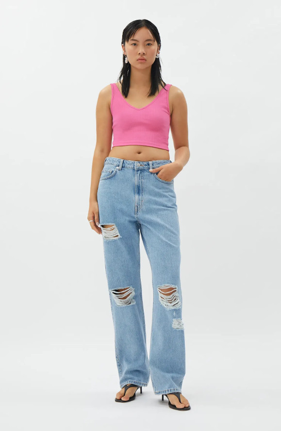 RÓŻOWY CROP TOP W PRĄŻKI
