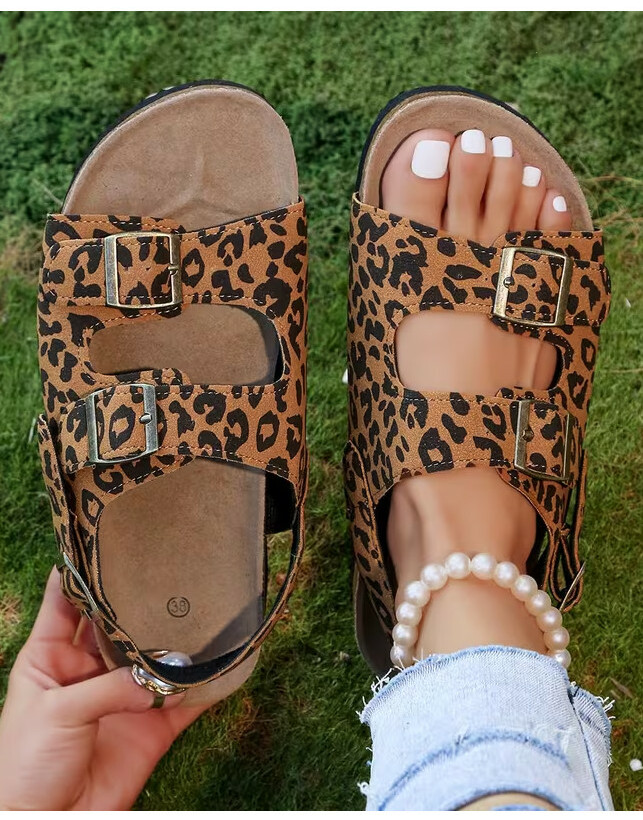SANDAŁY ANIMAL PRINT sprzączki
