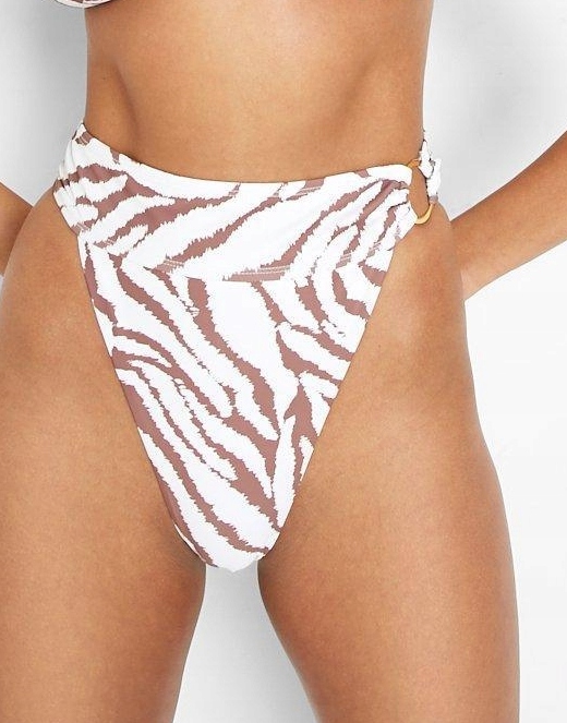 DÓŁ BIKINI MAJTKI animal print wysoki stan 