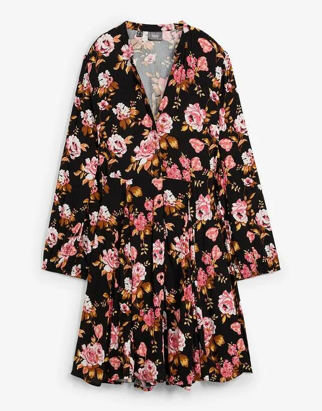 SUKIENKA KOSZULOWA PLUS SIZE Z DŁUGIM RĘKAWEM I DEKOLTEM V