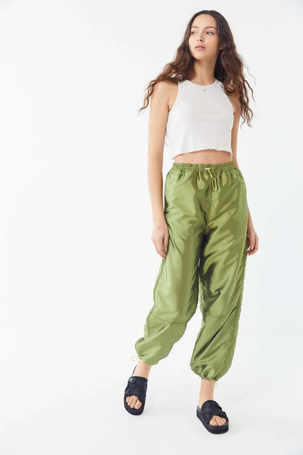 biały crop top prążki basic