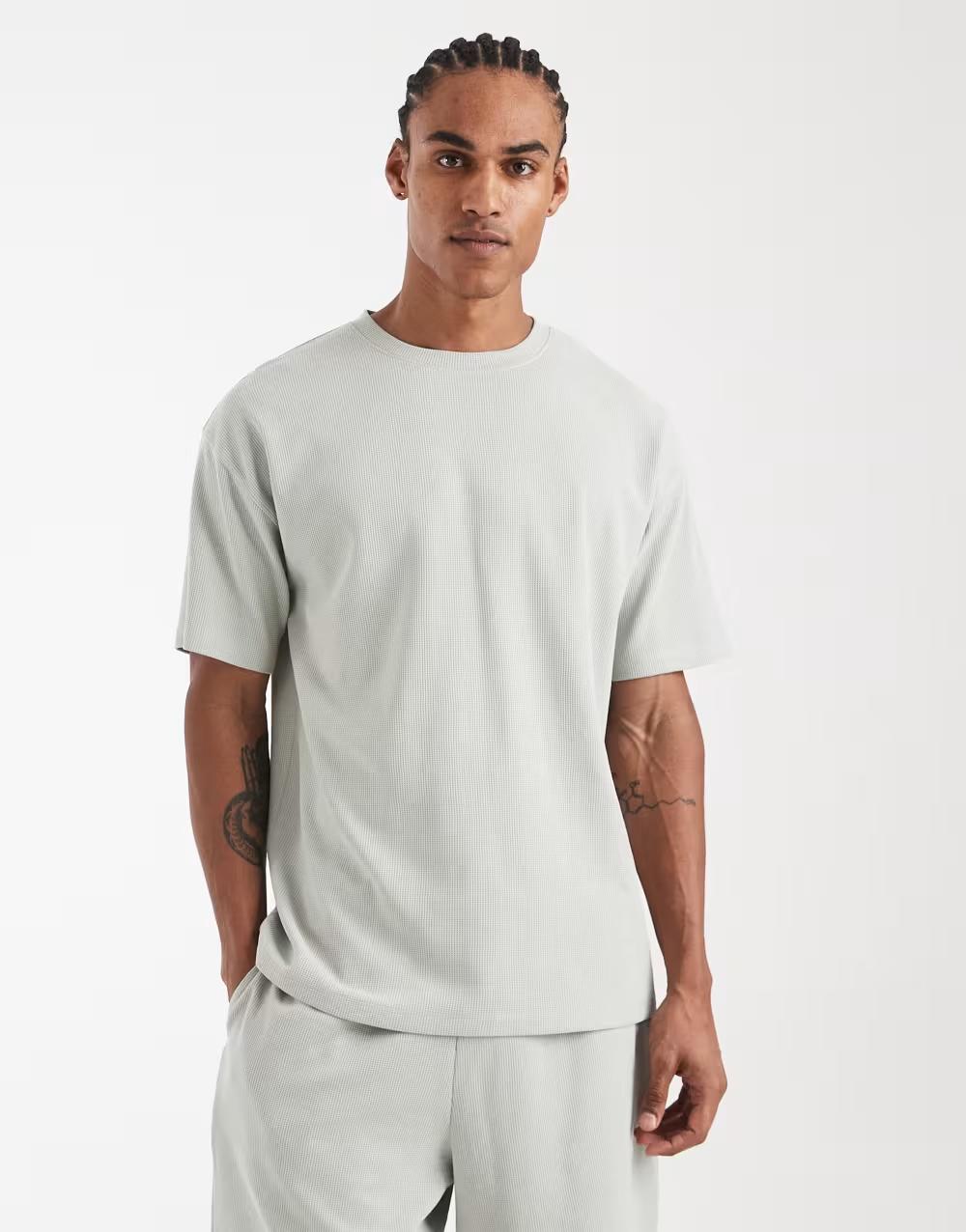 klasyczny miętowy t-shirt tekstura okrągły dekolt