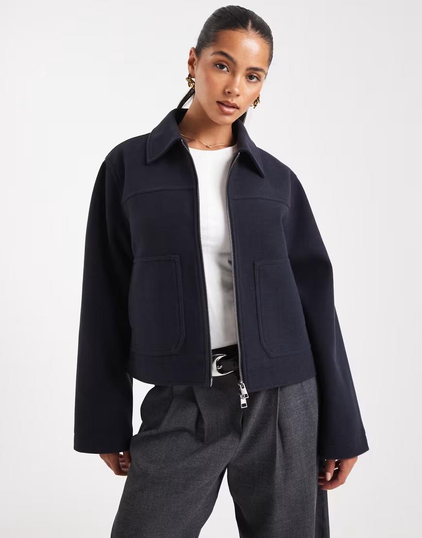 GRANATOWA KURTKA ZIP