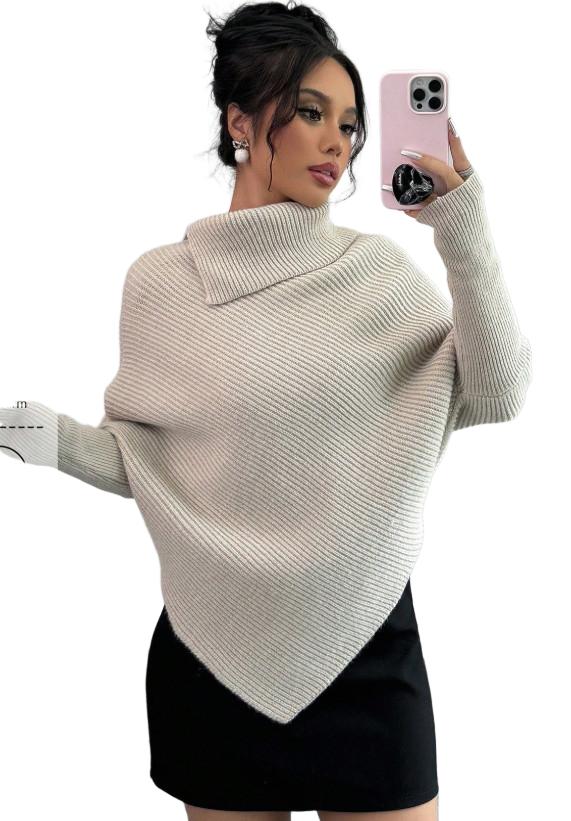 BEŻOWY SWETER DŁUGI RĘKAW